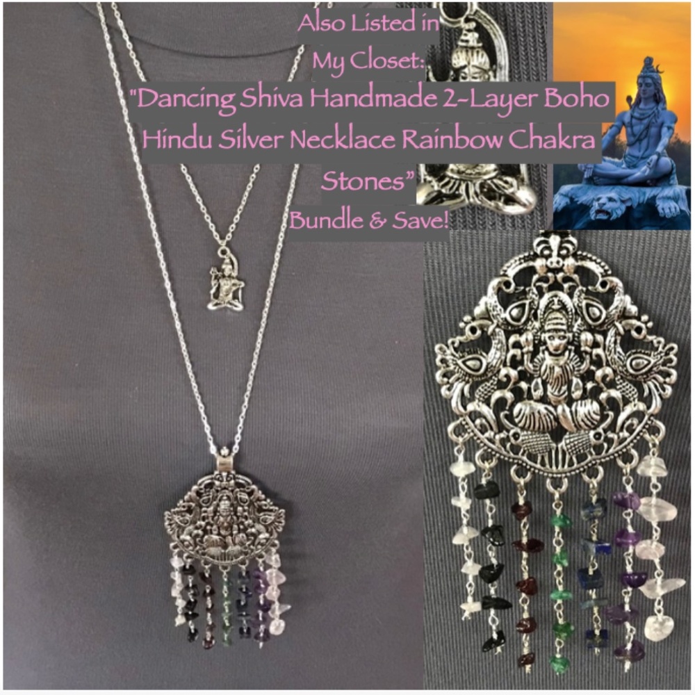 “Lucky Ganesh” Silver Hindu Elephant God Handmade 2-Layer Adjustable Necklace - Picture 15 of 15